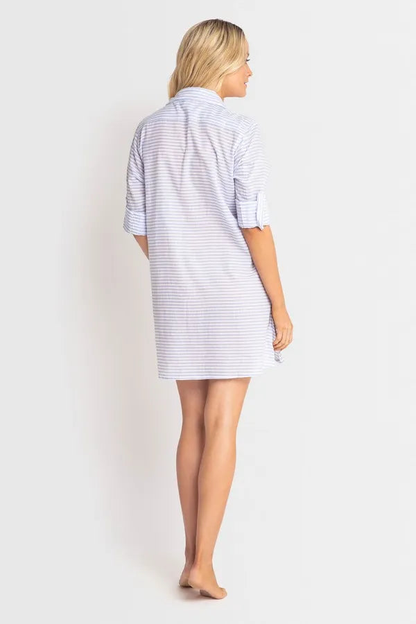 JANTZEN Cosmopolitan Fresh Button Through Shirt - Light Blue