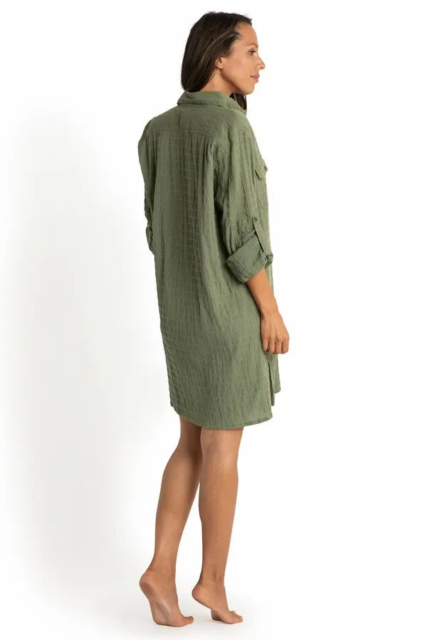 JANTZEN Monaco Button Through Shirt - Sage