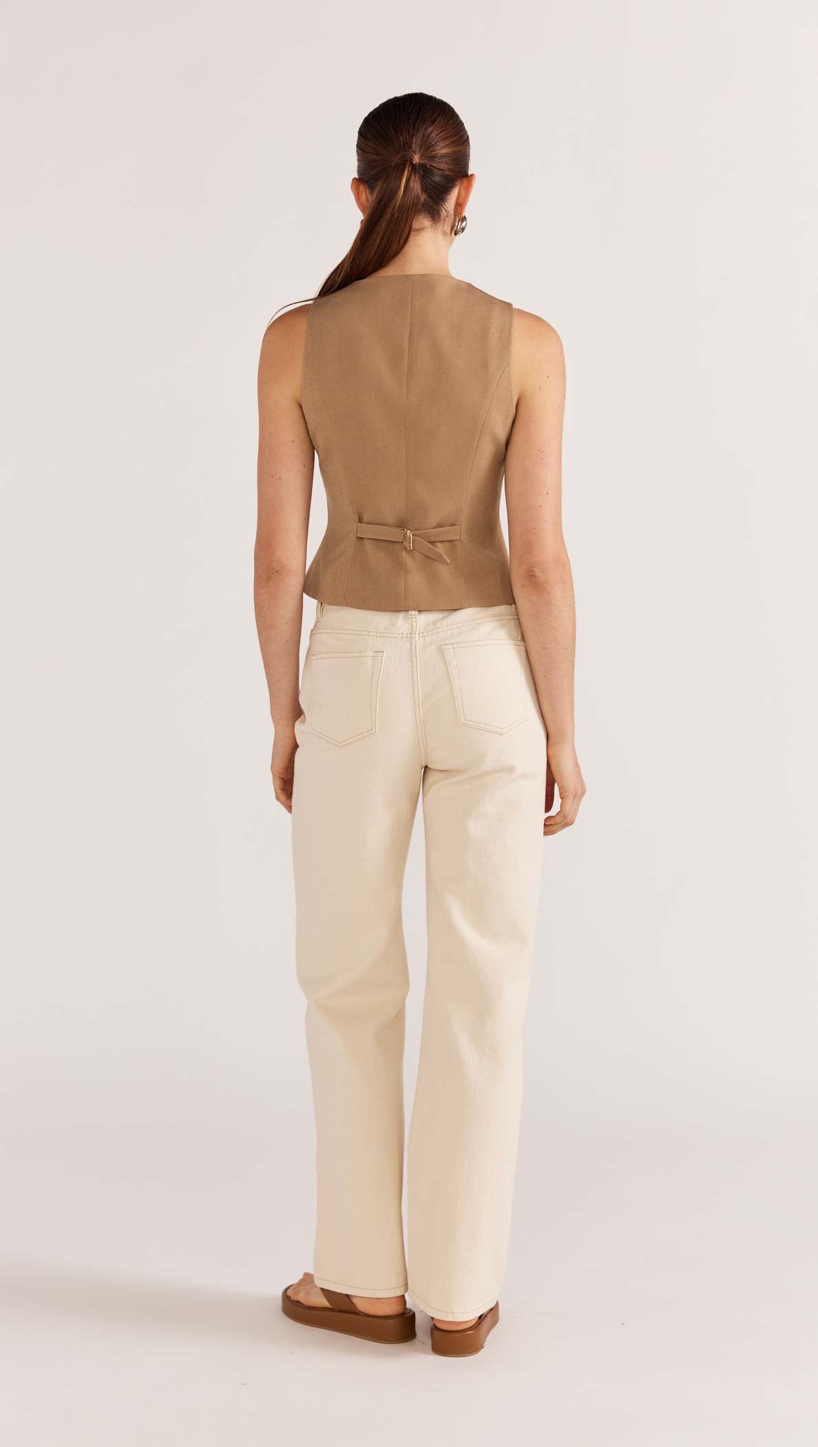 STAPLE THE LABEL Baxter Straight Leg Jeans - Ecru