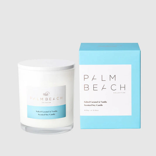 PALM BEACH Salted Caramel & Vanilla Scented Soy Candle