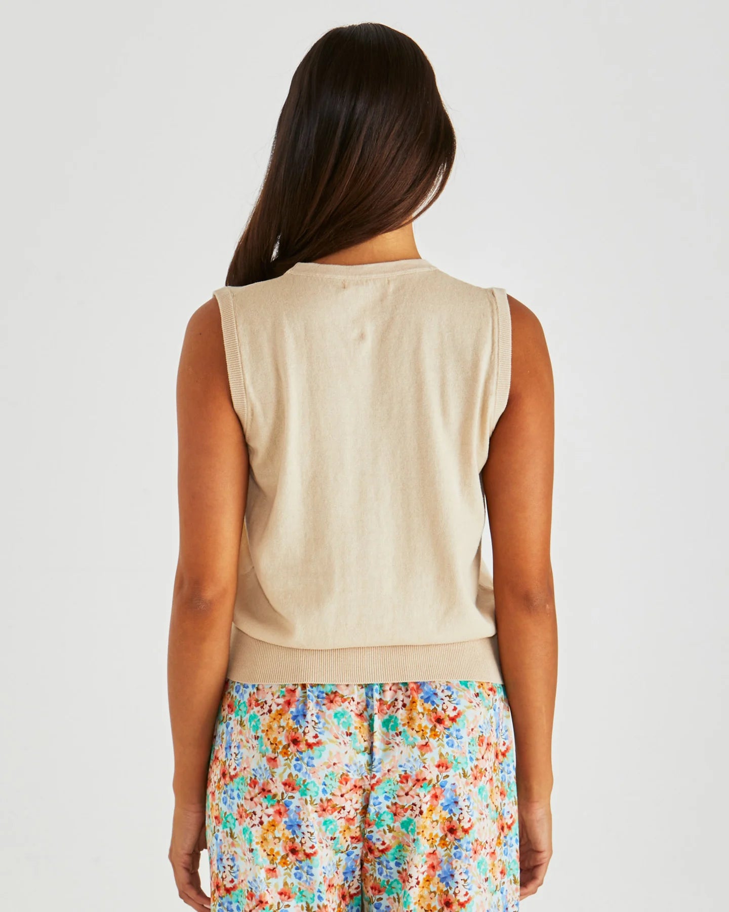 SASS Leo Knit Vest - Oatmeal