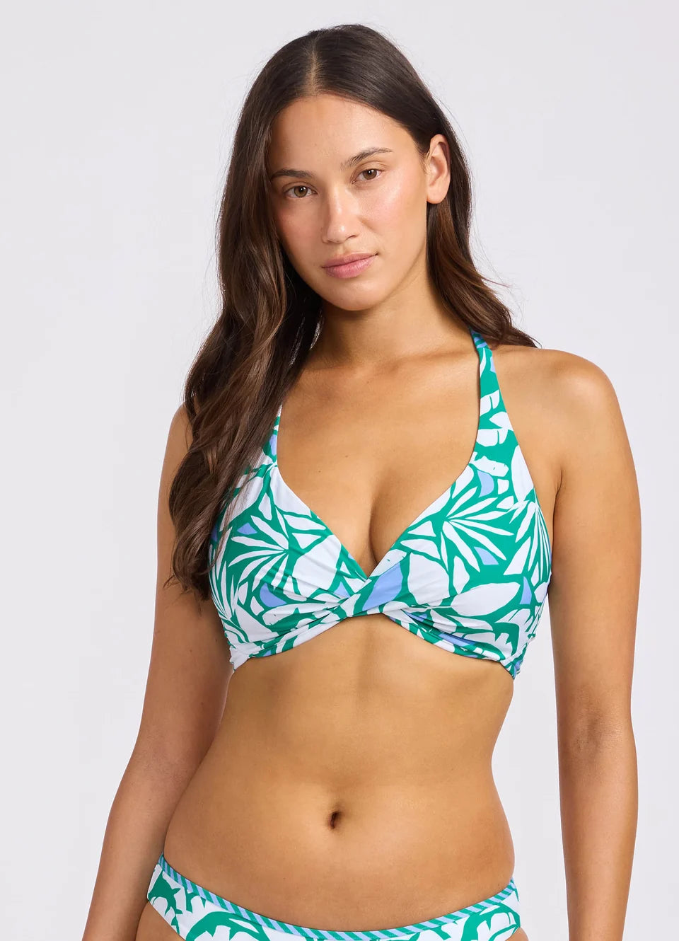 SEAFOLLY Retro Reef Wrap Front F Cup Bikini Top - Kelly Green
