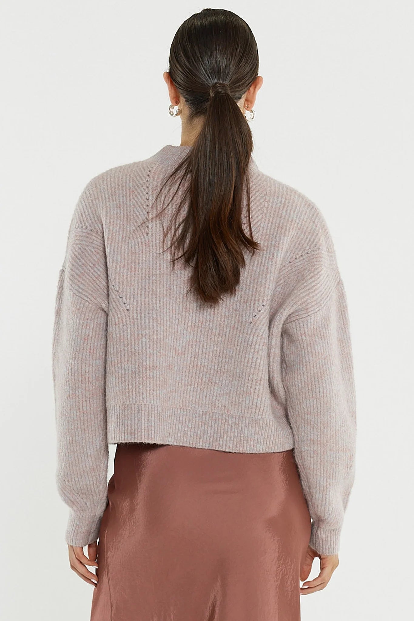 SASS Innes Pointelle Jumper - Pink Marle