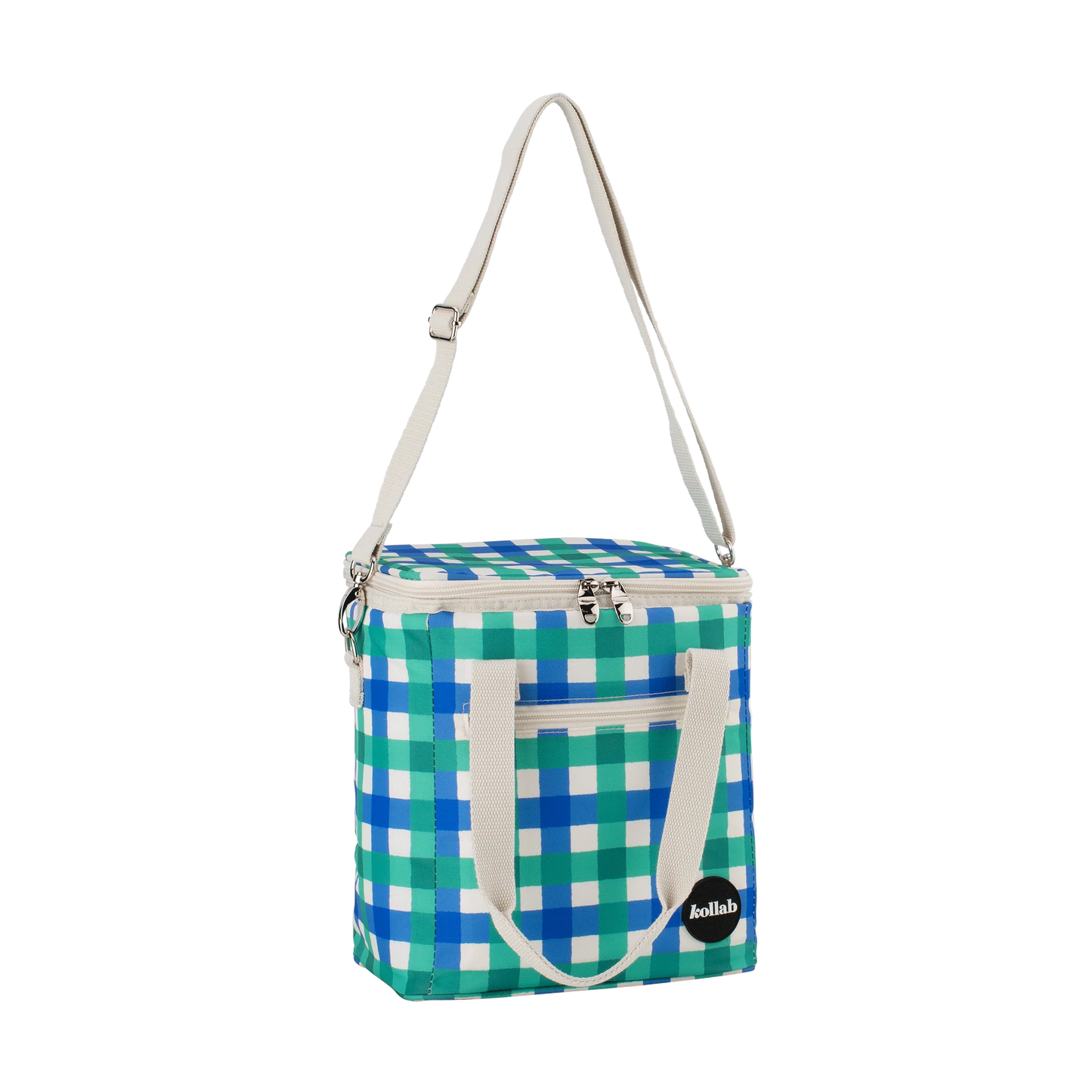 KOLLAB MINI COOLER BAG - Green Blue Check