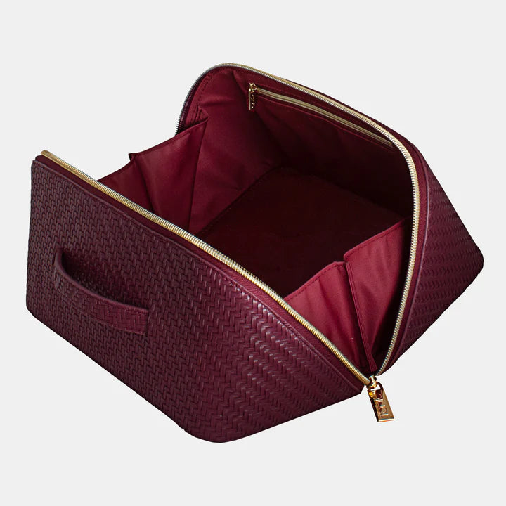 TONIC Herringbone Beauty Bag Large Plum