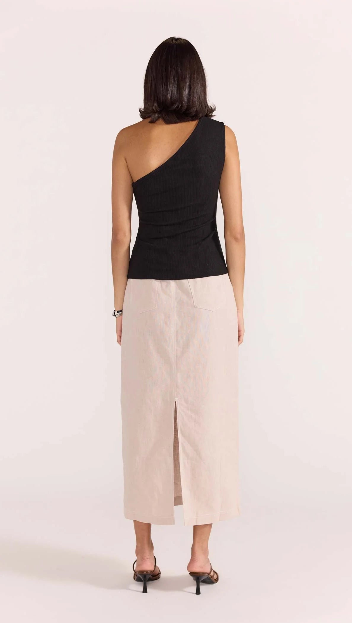 STAPLE THE LABEL Dylan One Shoulder Top - Black
