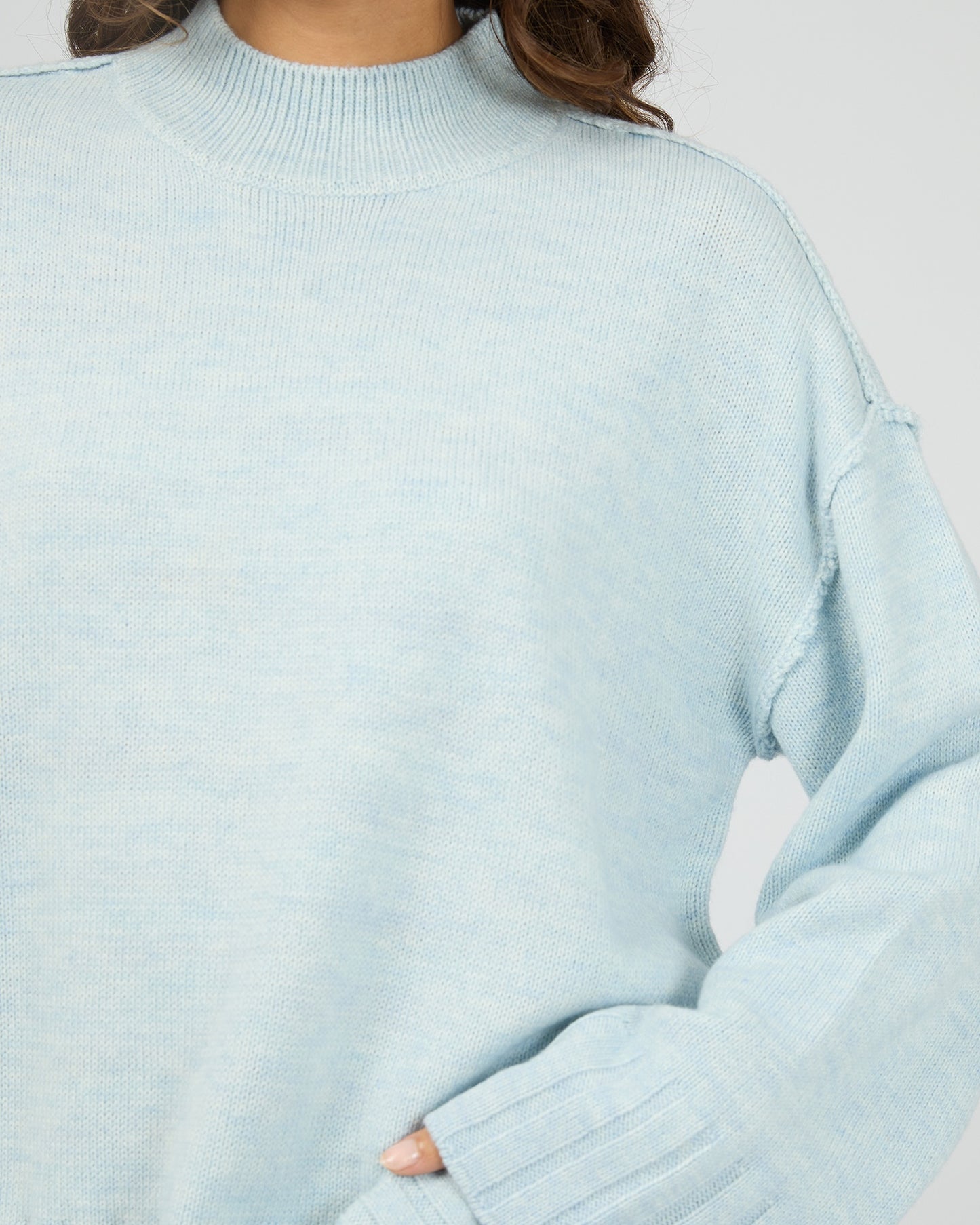 SILENT THEORY Lotus Knit Jumper - Light Blue