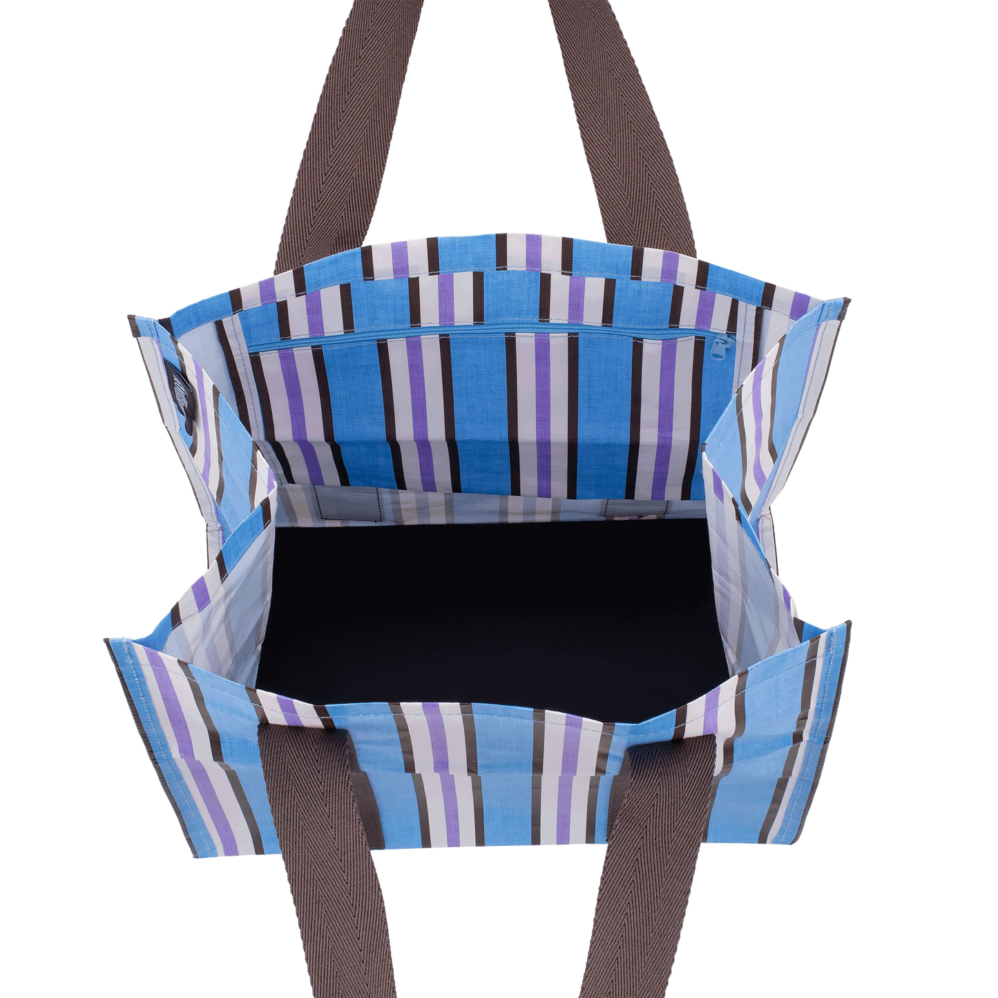 KOLLAB MARKET BAG - Choc Blue Stripe