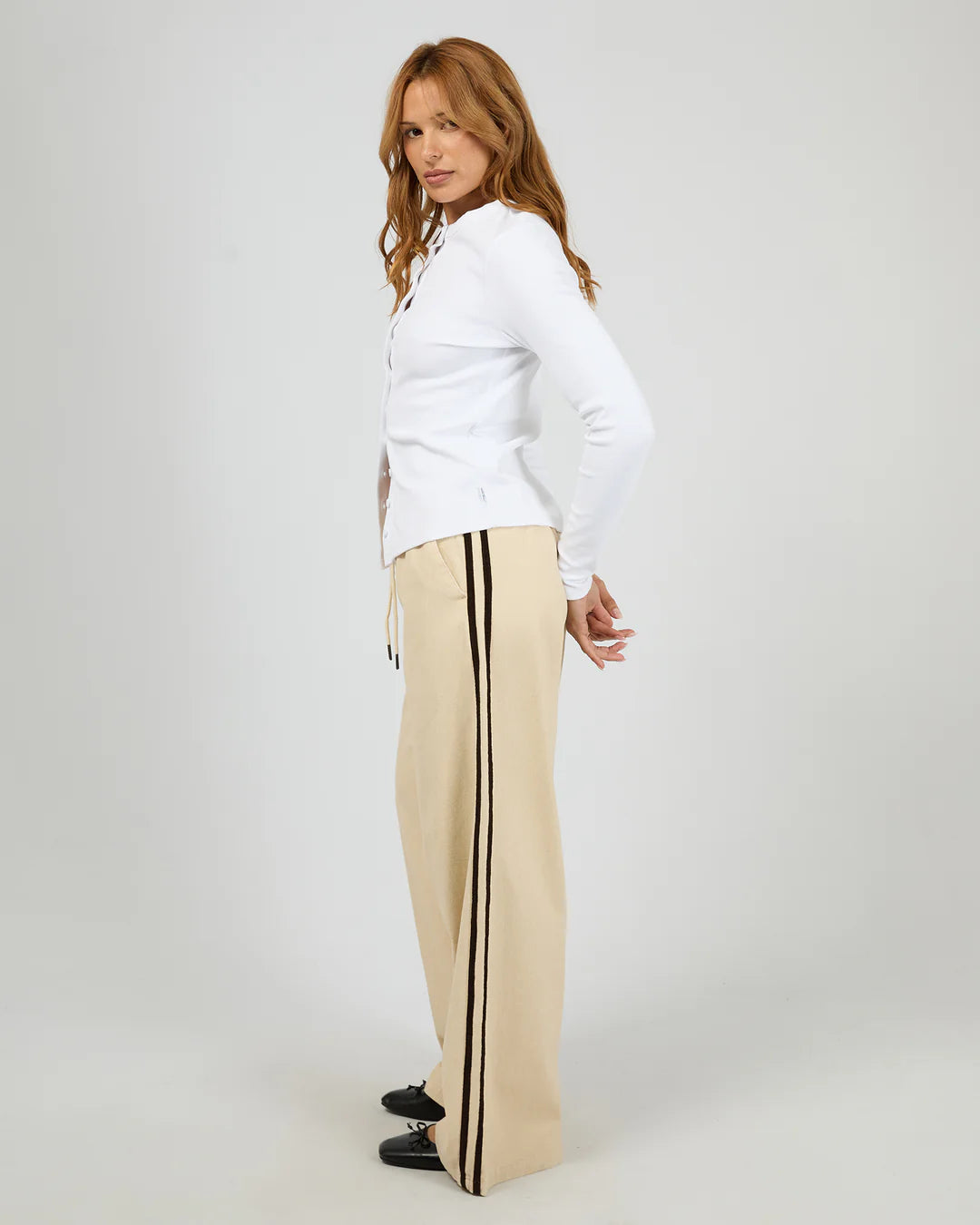 SILENT THEORY Rory Drawstring Pant - Chalk