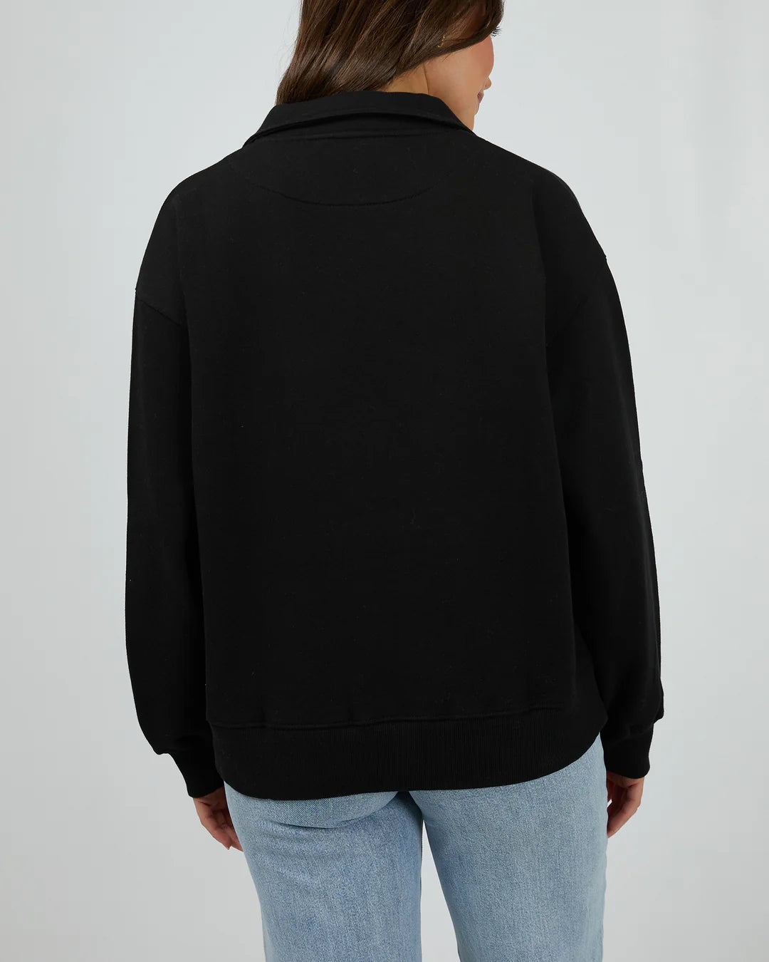 SILENT THEORY -Silent Luxe Quarter Zip Crew - Black