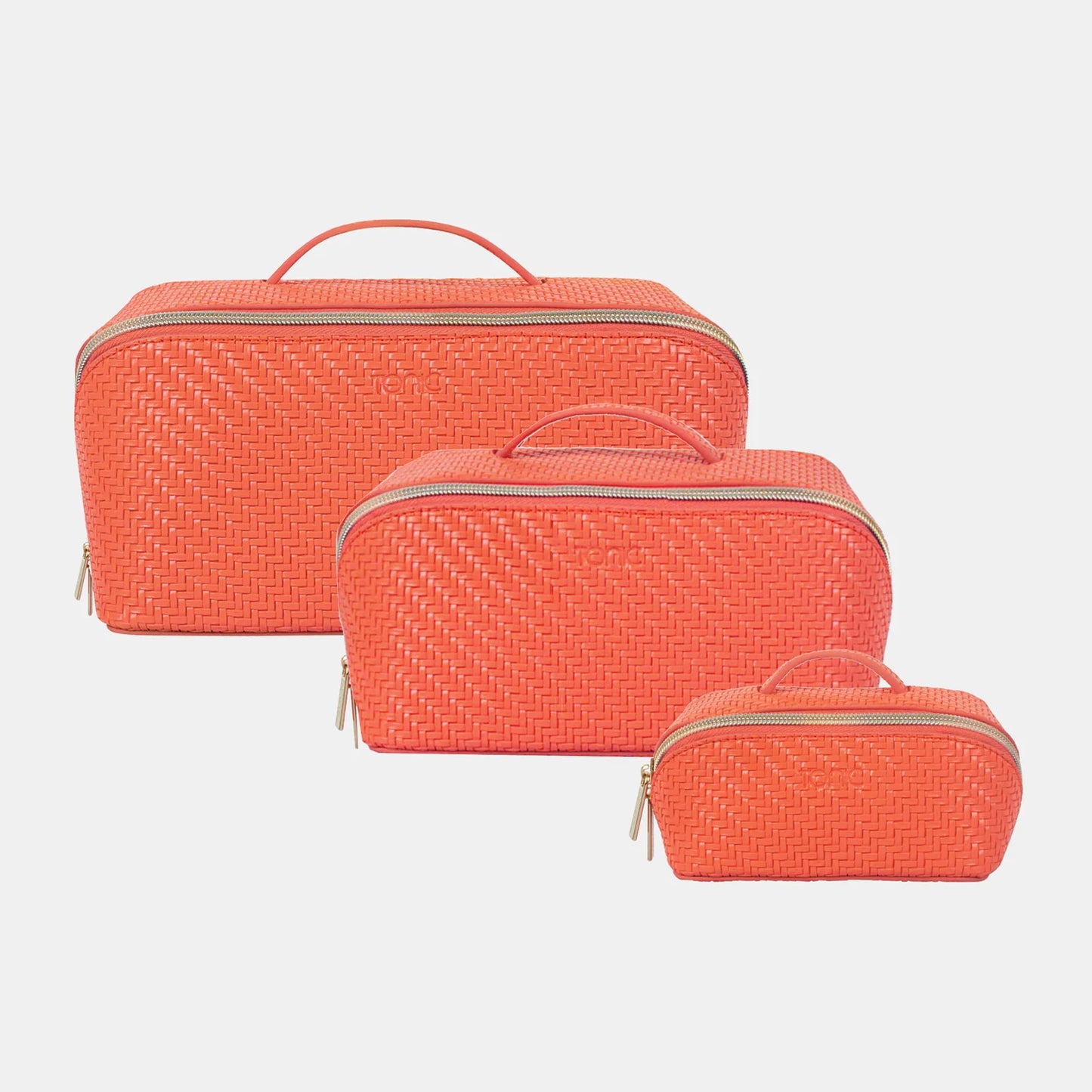 TONIC Herringbone Beauty Bag Medium Tangerine