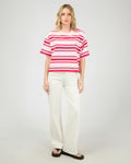 ALL ABOUT EVE Ruby Crop Relaxed Tee - Red / Pink