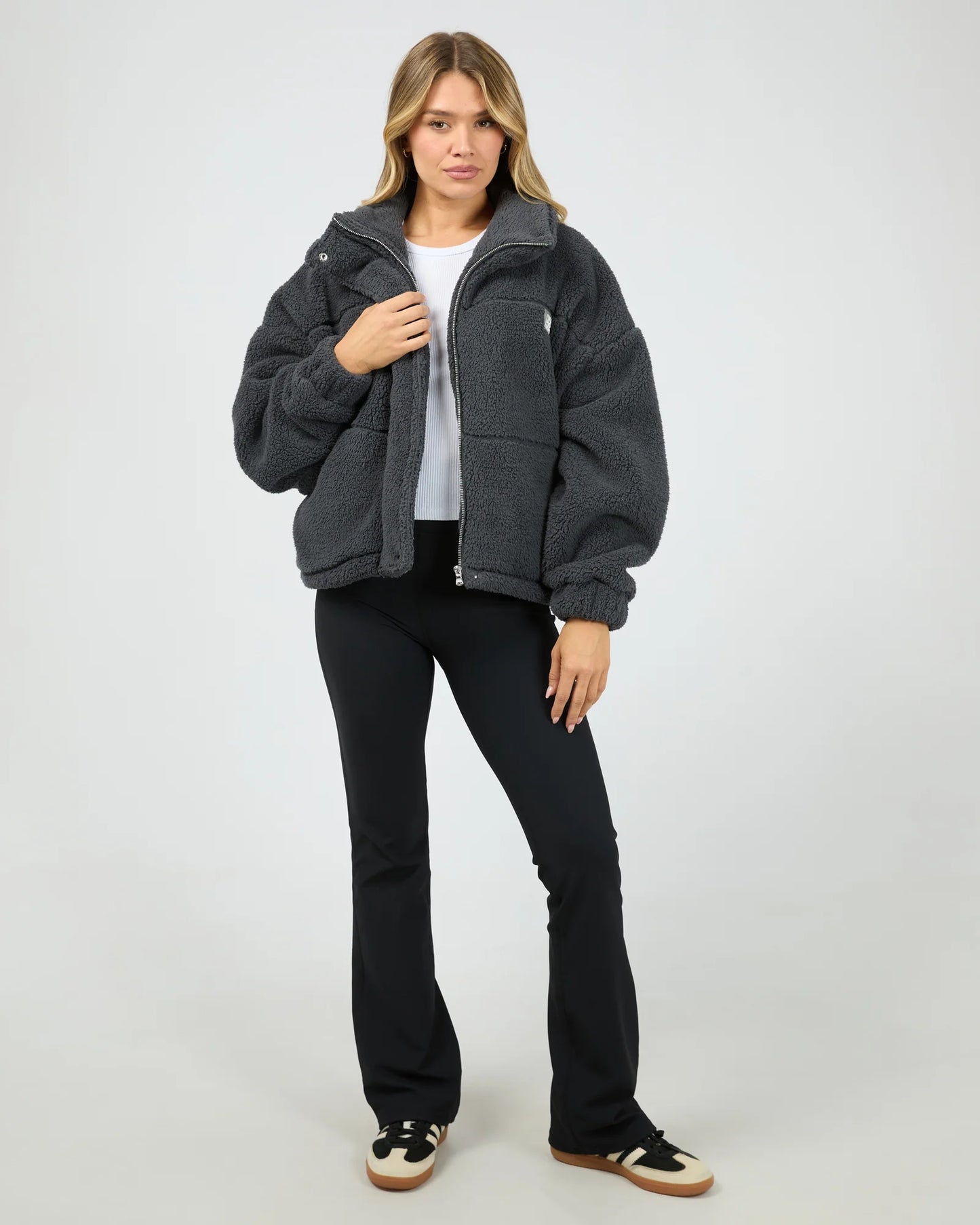 AAE ACTIVE Cosy Club Teddy Jacket - Charcoal