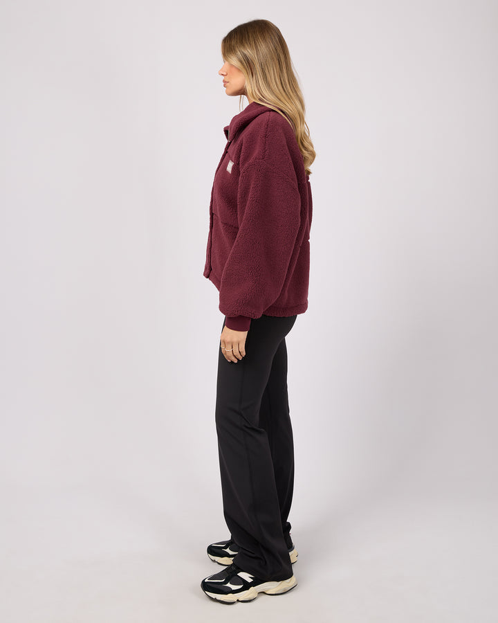 AAE ACTIVE Cosy Club Teddy Jacket - Wine