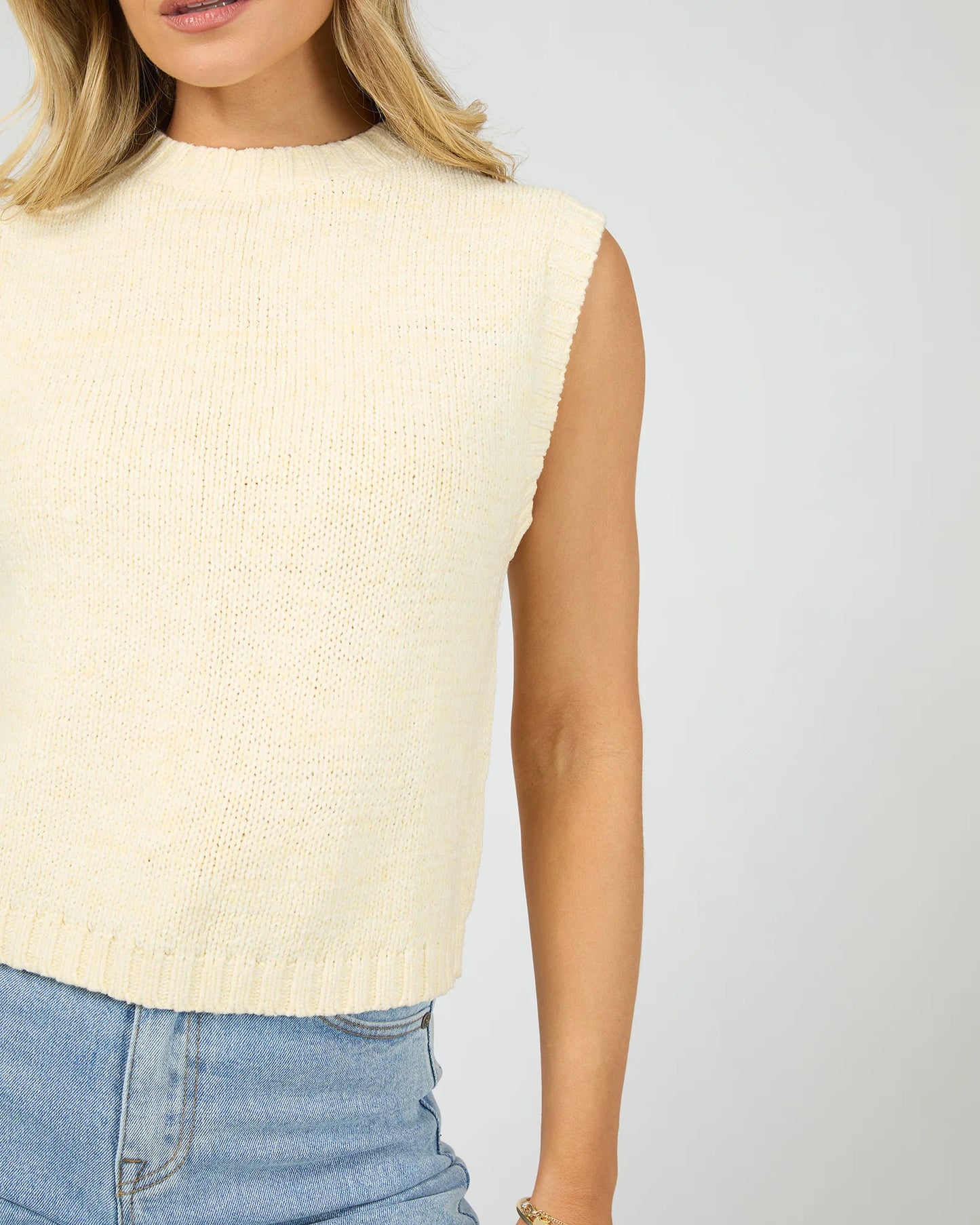 All About Eve Talullah Knit Vest - VINTAGE WHITE