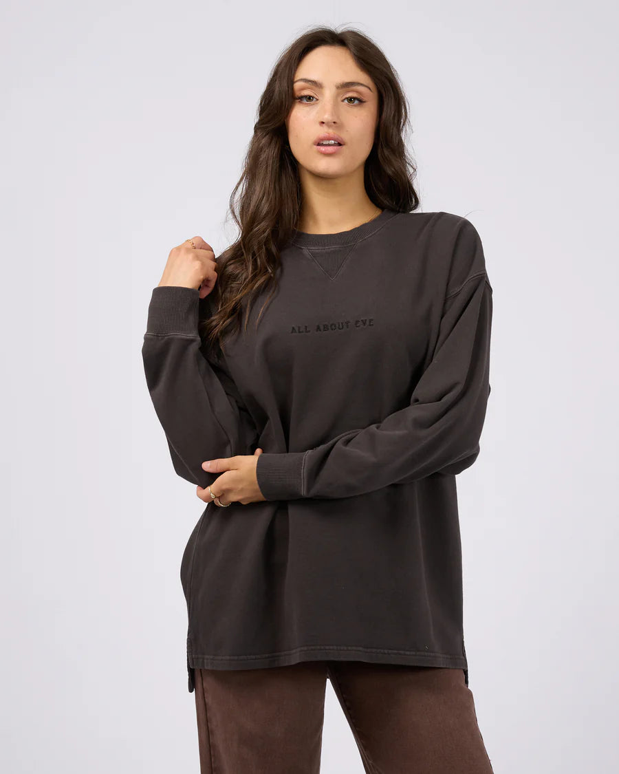 ALL ABOUT EVE WASHED RELAXED CREW - Washed Black