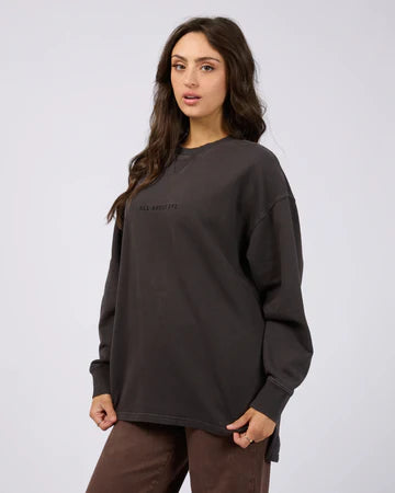 ALL ABOUT EVE WASHED RELAXED CREW - Washed Black
