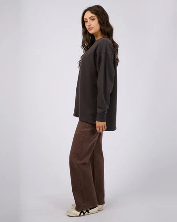 ALL ABOUT EVE WASHED RELAXED CREW - Washed Black