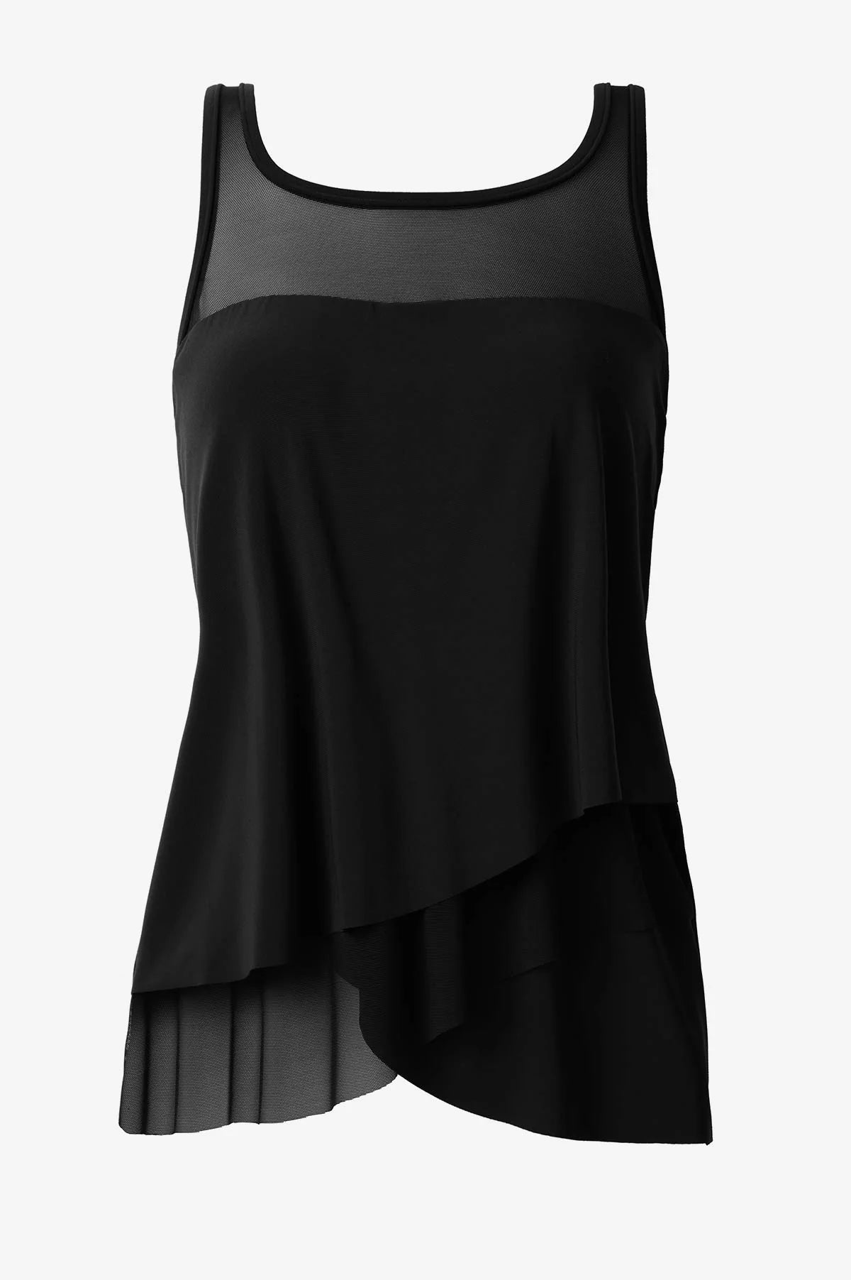 MIRACLESUIT Mirage Floaty Layered Tankini Top DD Cup - Black