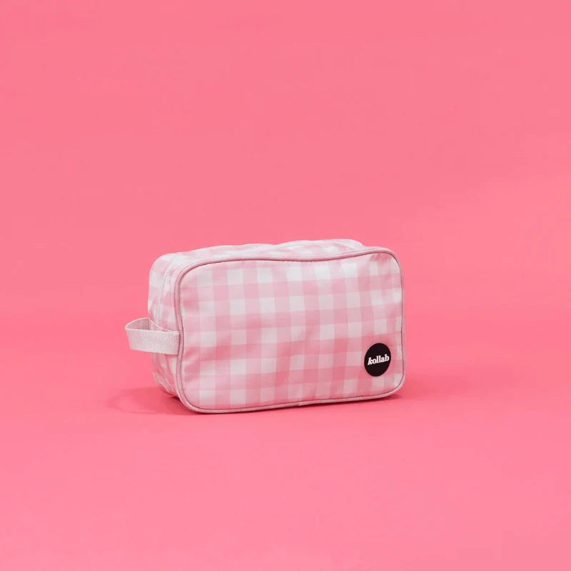KOLLAB HOLIDAY TRAVEL BAG - Candy Pink Check