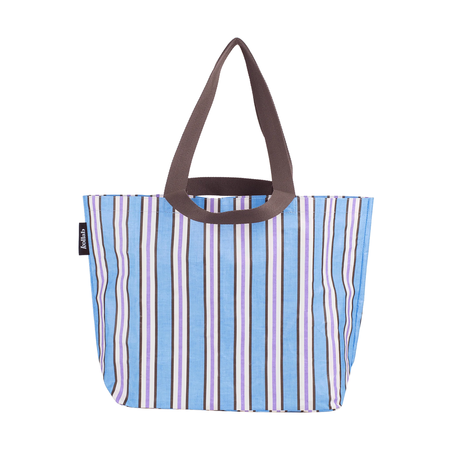 KOLLAB SHOPPER TOTE - Choc Blue Stripe