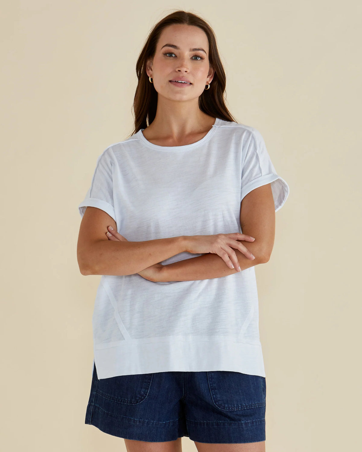 BETTY BASICS Shirley Short Sleeve Tee - White