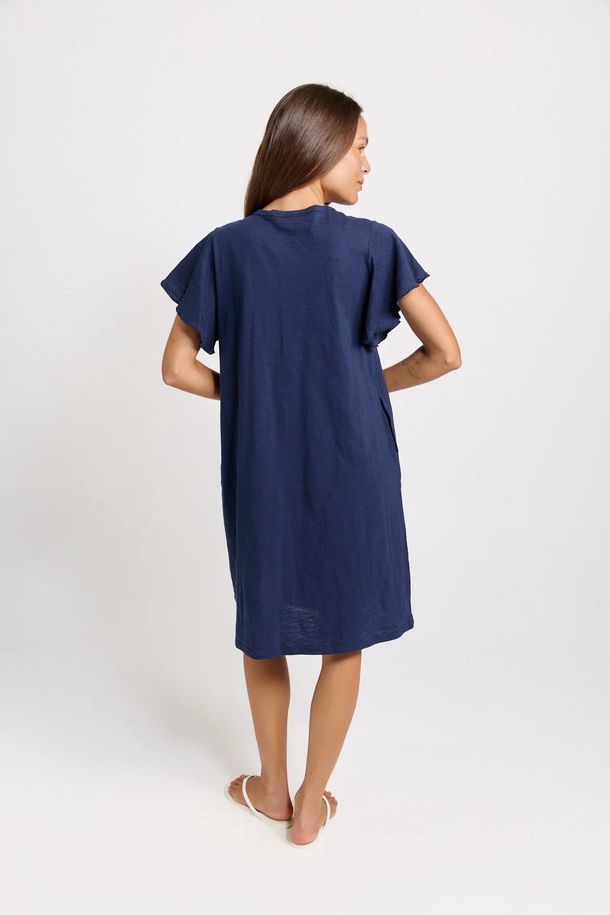 BETTY BASICS Celene Frill Dress - Navy