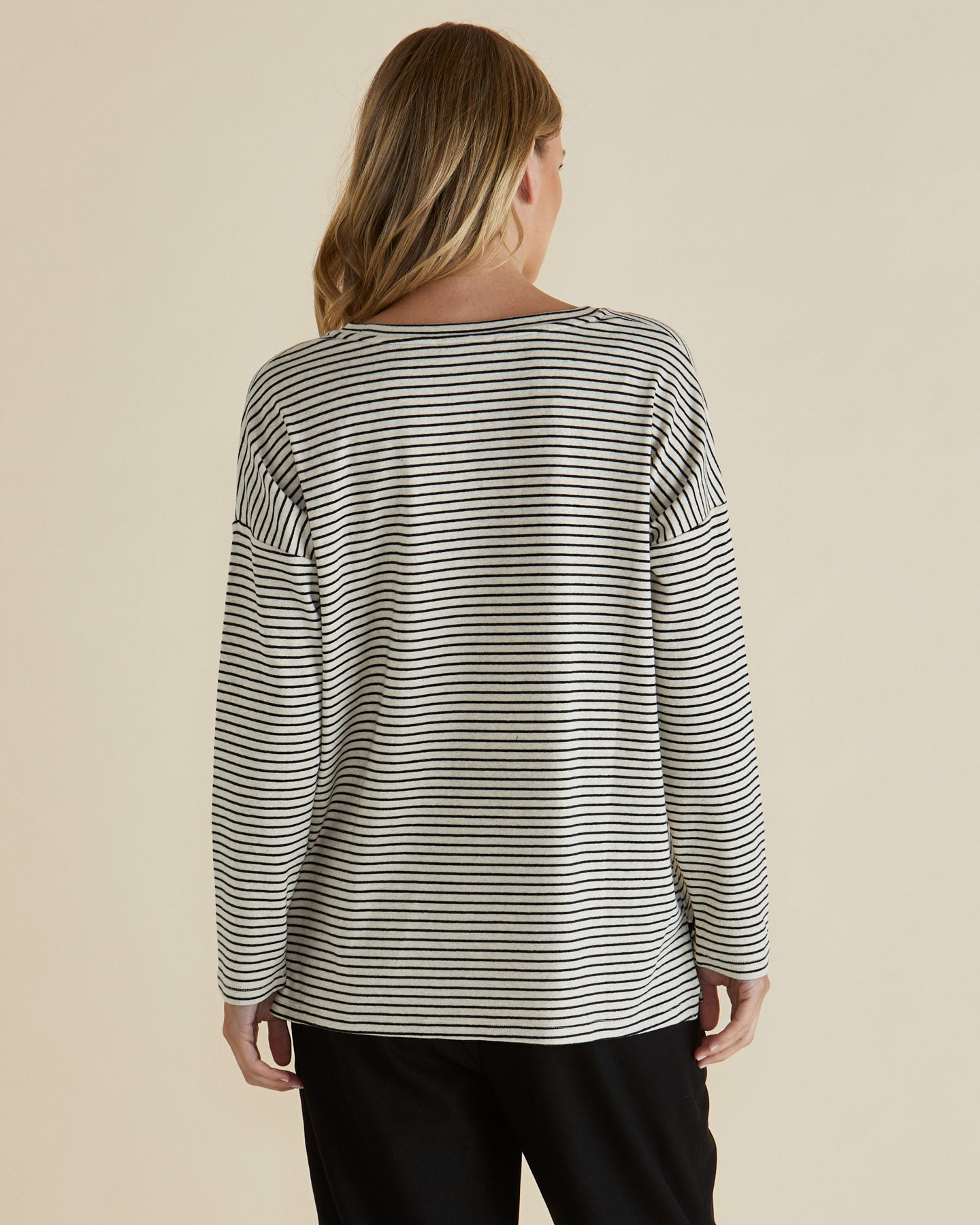 BETTY BASICS Brixley Long Sleeve Top - Black Stripe