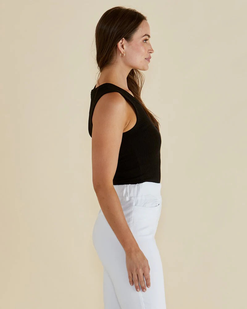 BETTY BASICS Frances Rib Tank - Black