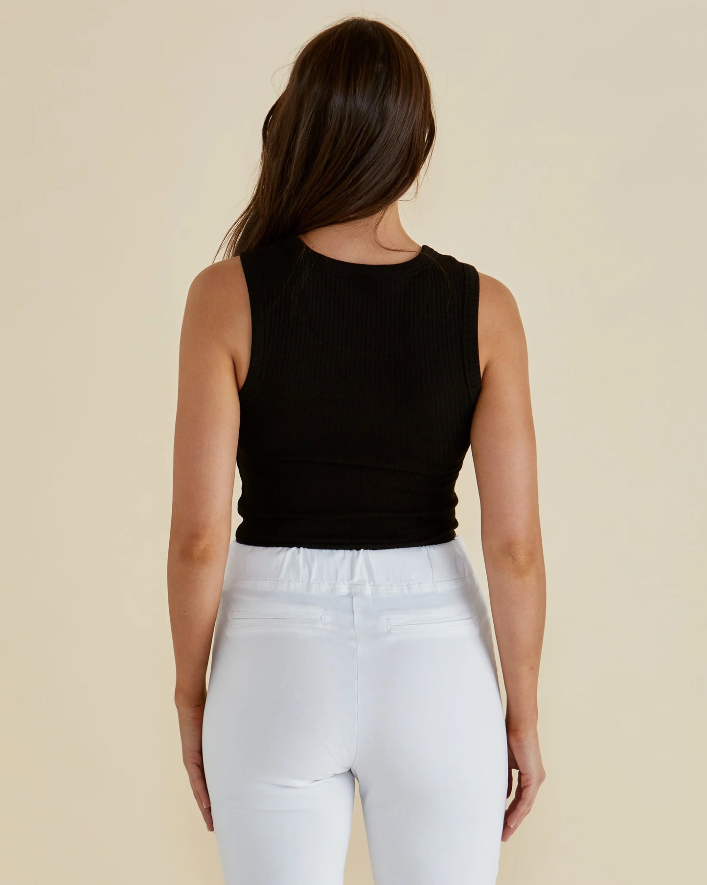 BETTY BASICS Frances Rib Tank - Black