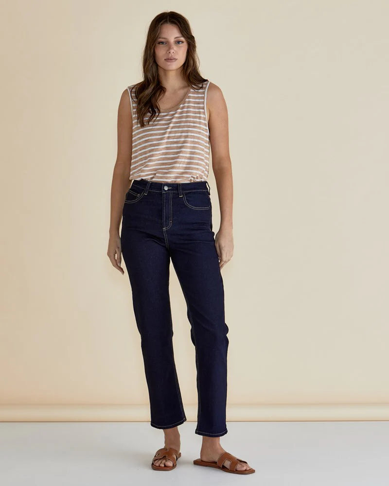 BETTY BASICS KEIRA Tank - Beige Stripe