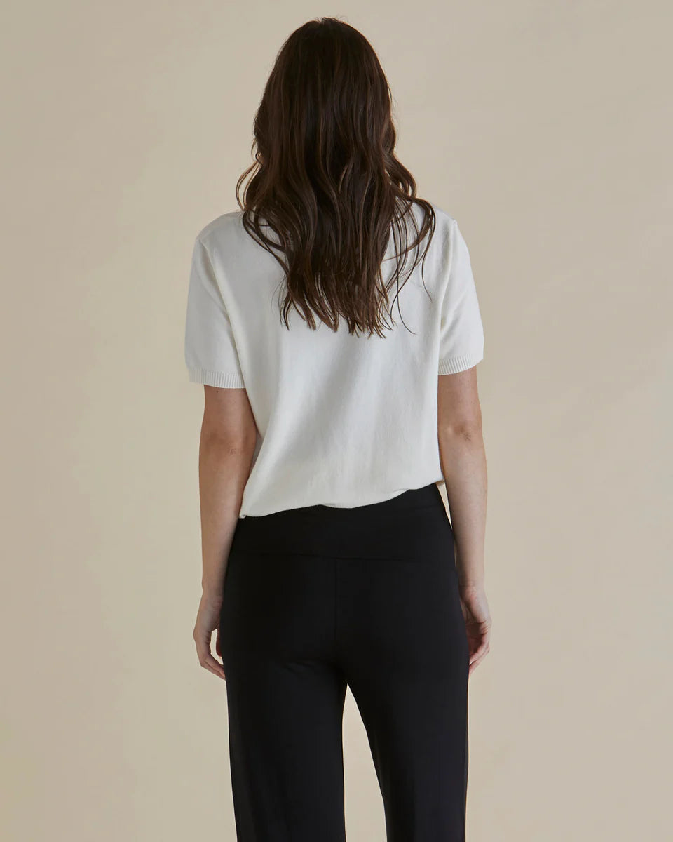 BETTY BASICS Robbie Knit Tee - Cream
