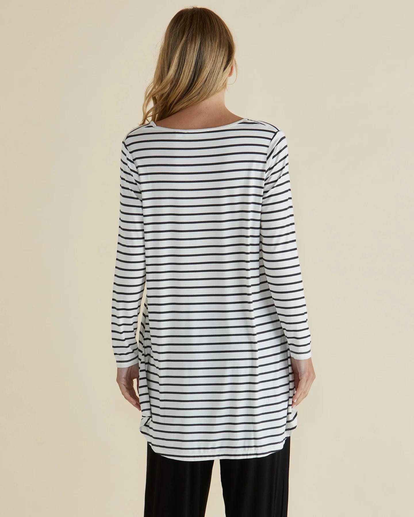 BETTY BASICS Cario Tunic Tee - Petrol Stripe Grey