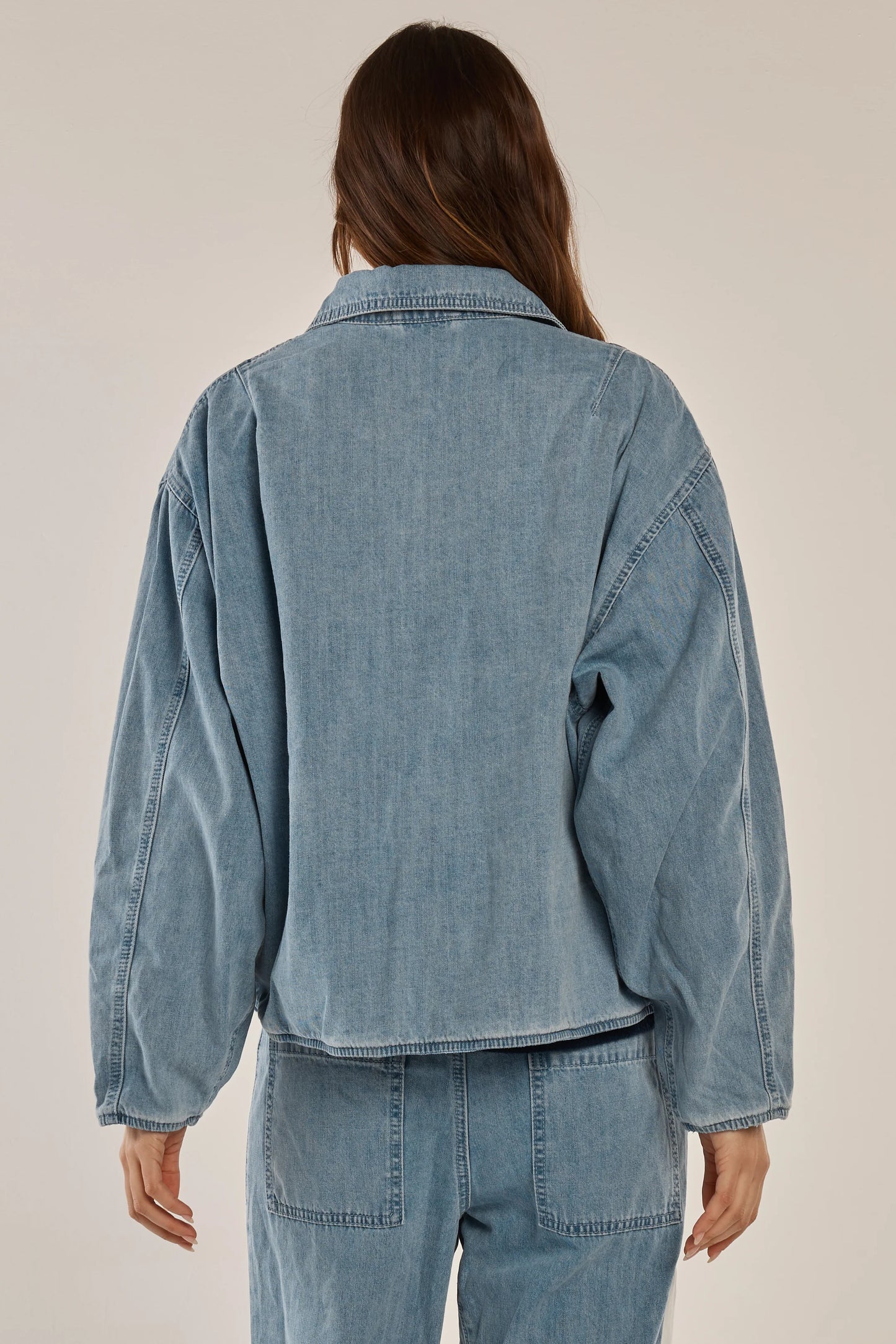 BETTY BASICS Callie Bomber Jacket - Medium Blue