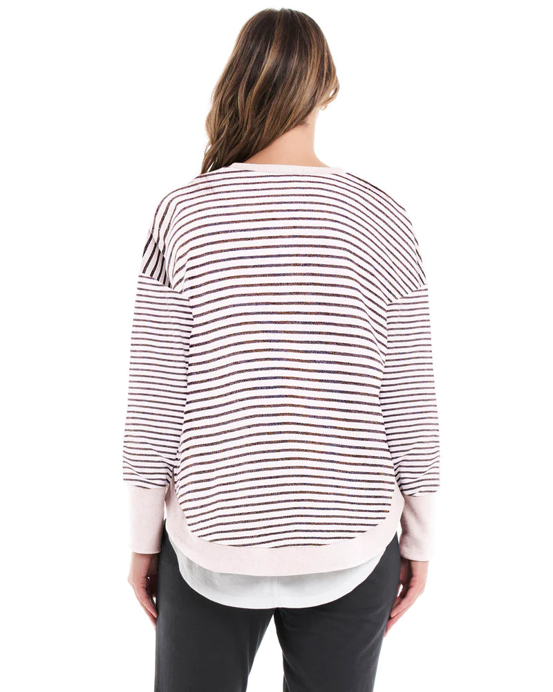 BETTY BASICS LUCY FRENCH TERRY SWEAT - STRIPE
