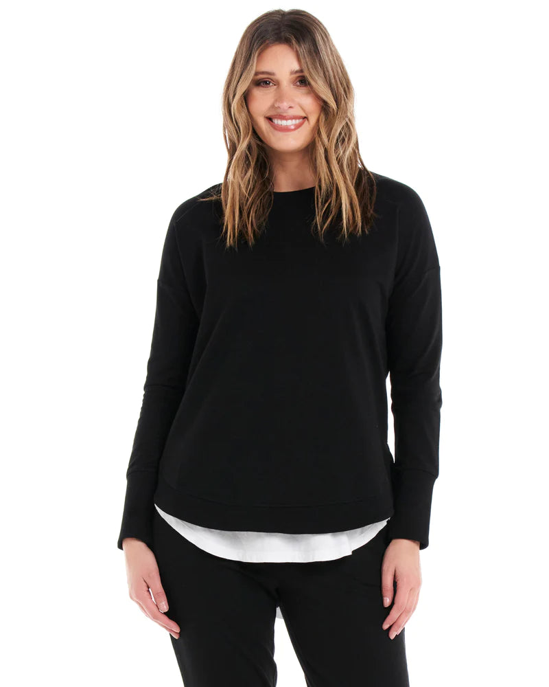 BETTY BASICS LUCY FRENCH TERRY SWEAT - BLACK