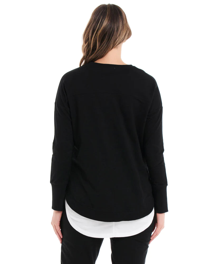 BETTY BASICS LUCY FRENCH TERRY SWEAT - BLACK