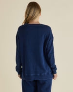 BETTY BASICS Easy Crew Sweat - Indigo Wash