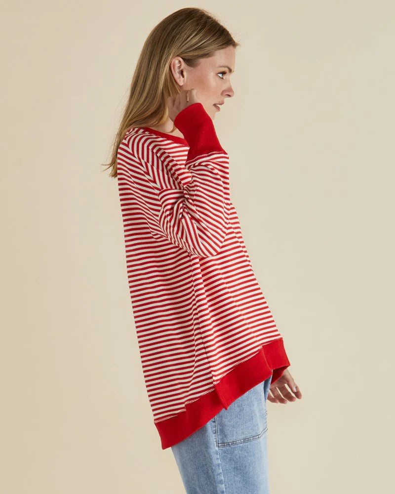 BETTY BASICS Cove Sweat - Red Stripe