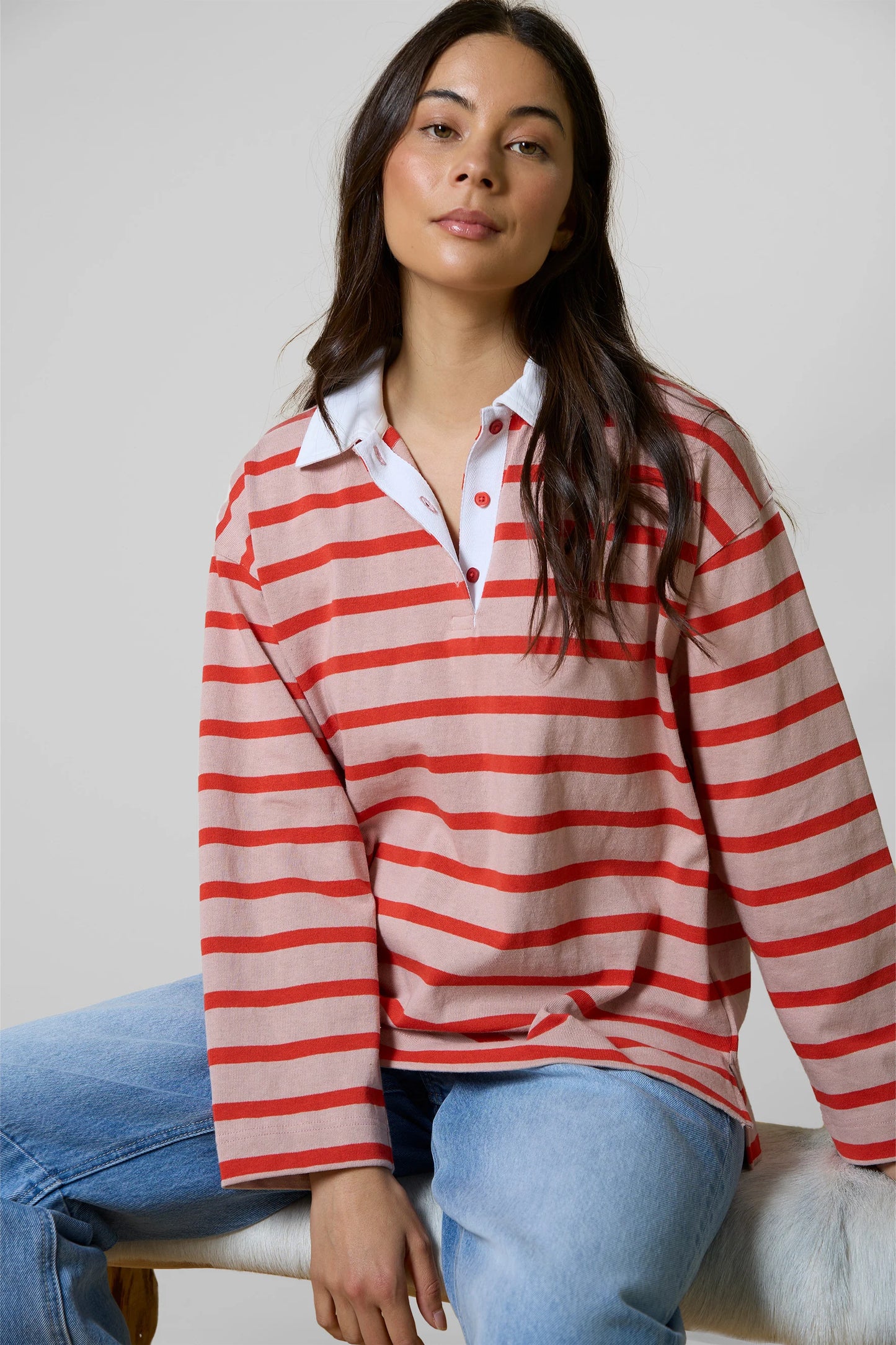 STELLA + GEMMA Polo Top - Pink Punch