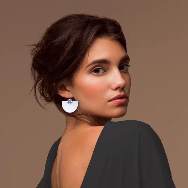 MOE MOE DESIGN Gingham Marigold Layered Large Bell Hoop Earrings