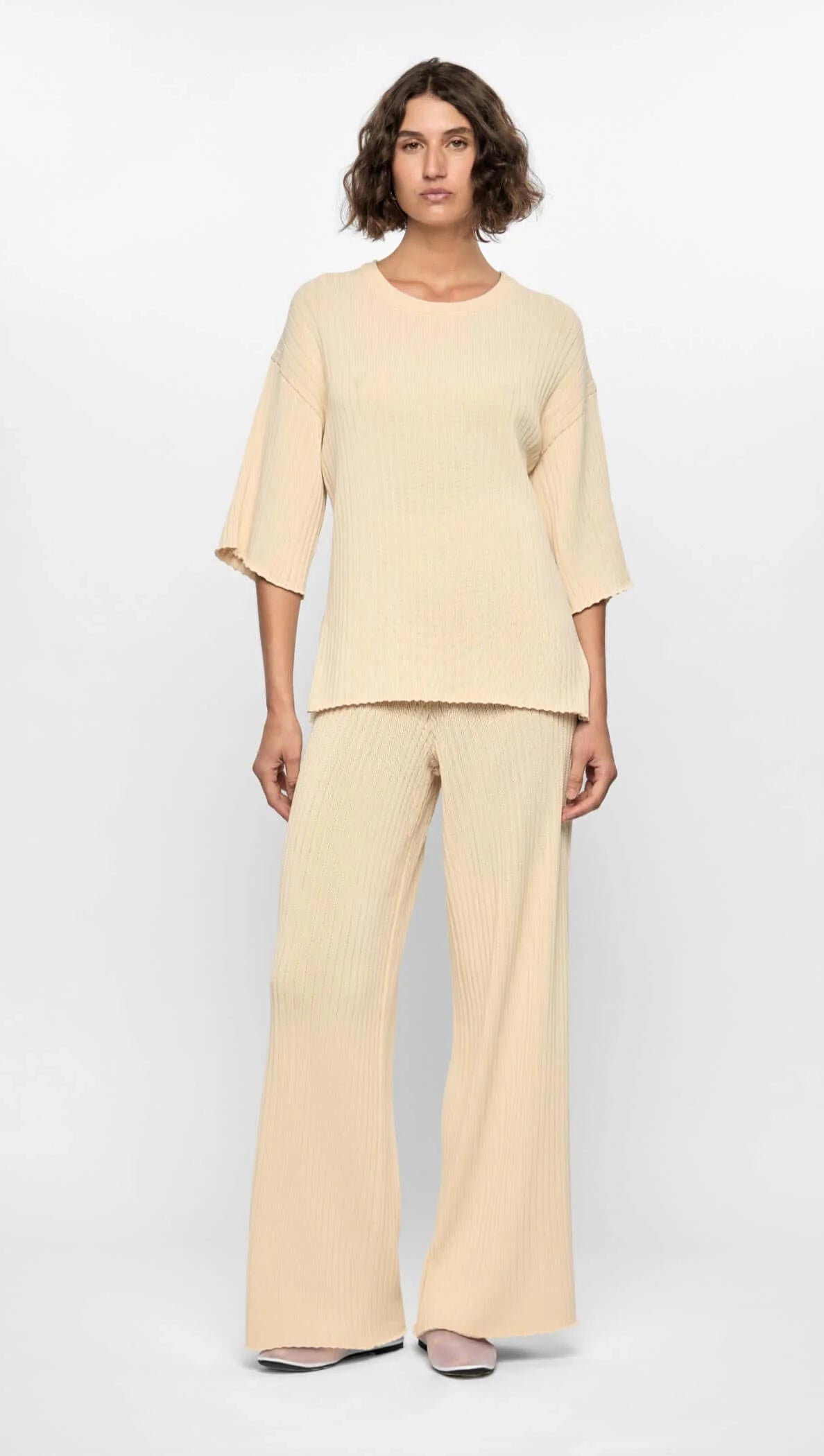 STAPLE THE LABEL Harper Knit Wide Leg Pant