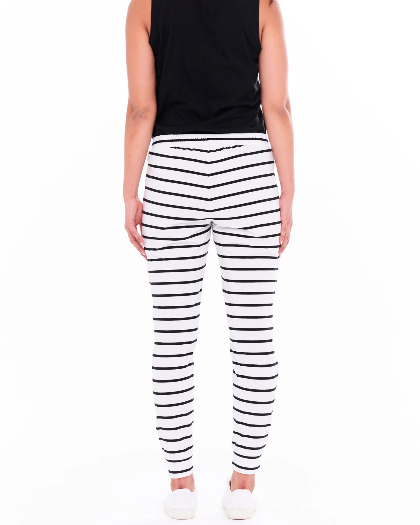 BETTY BASICS Heidi Pant - White/Black Stripe