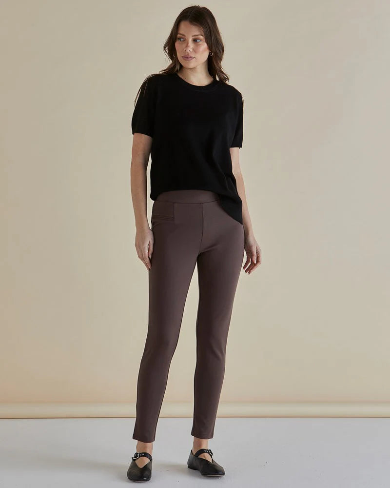 BETTY BASICS Gwen Ponte Legging - Brown