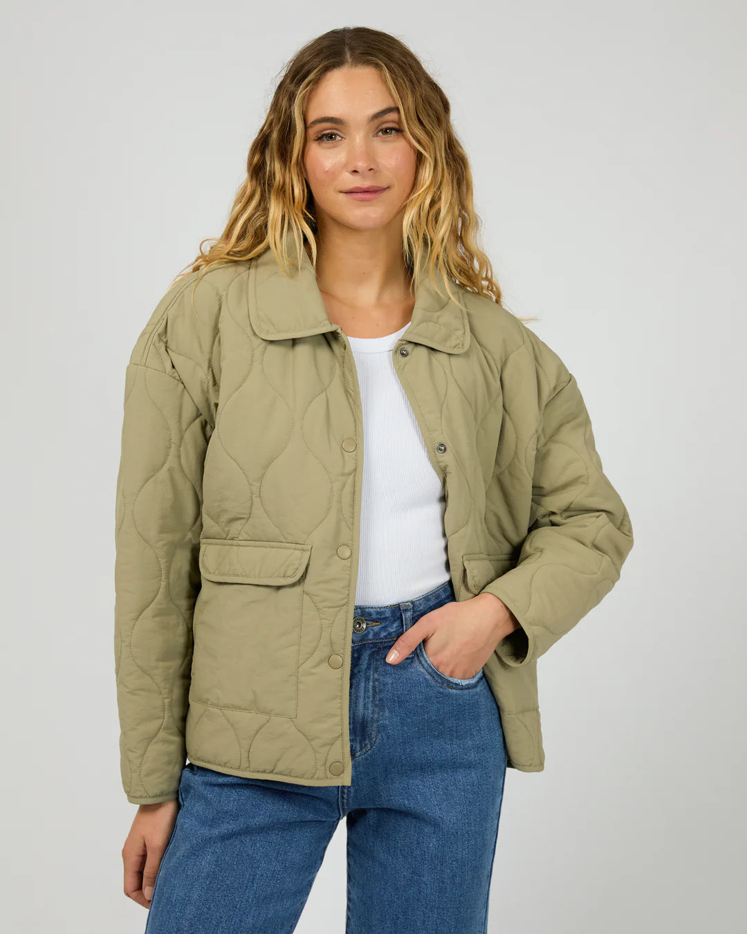 SILENT THEORY Archer Stitched Jacket - Khaki