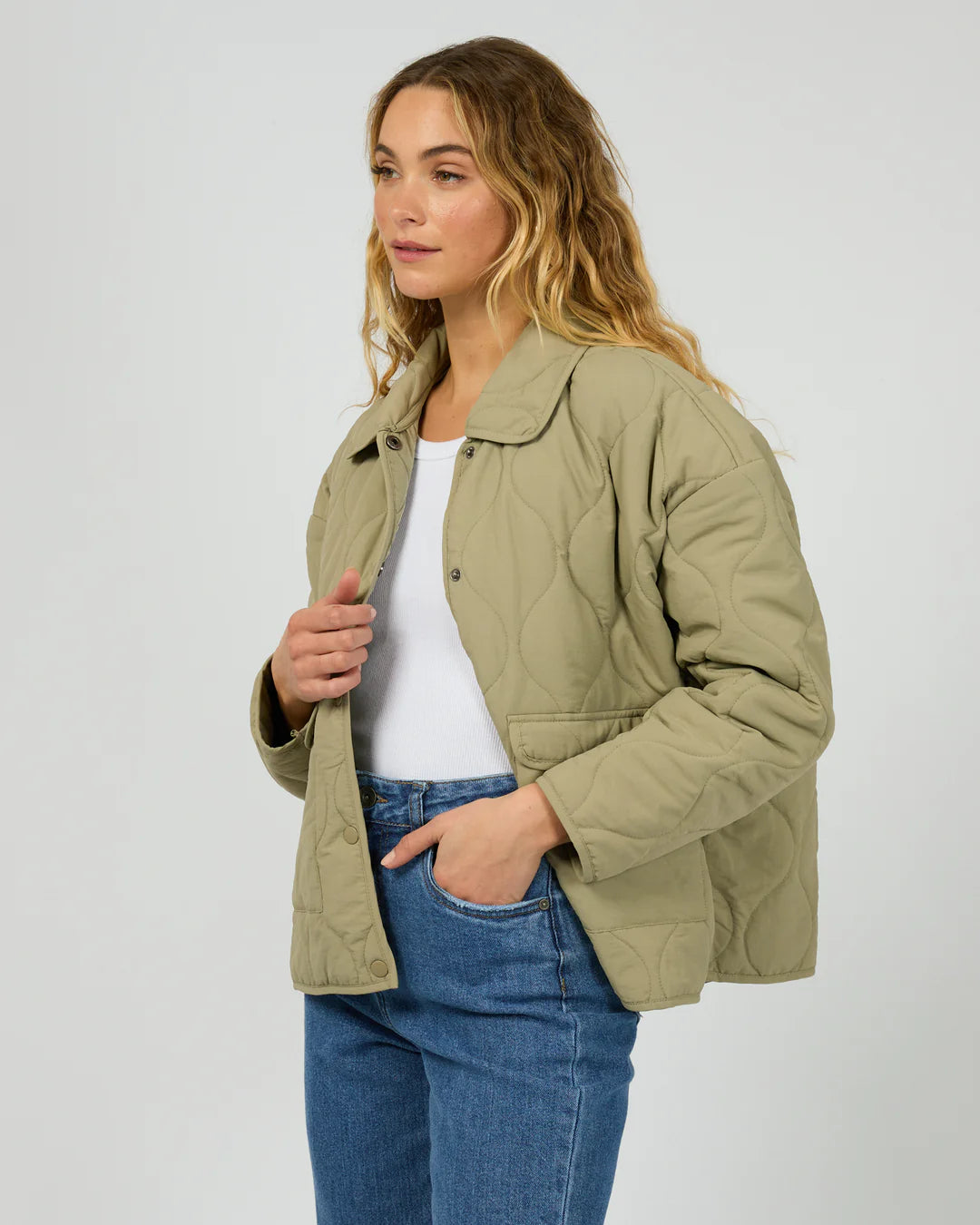 SILENT THEORY Archer Stitched Jacket - Khaki