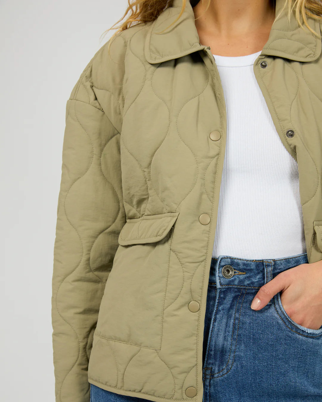 SILENT THEORY Archer Stitched Jacket - Khaki