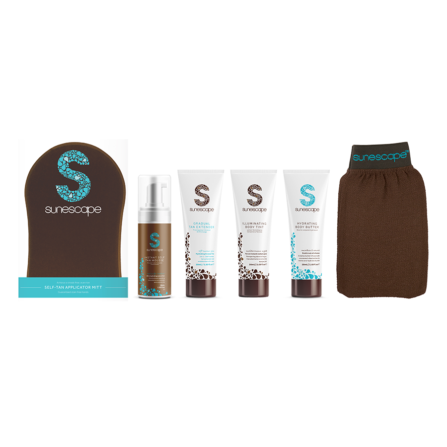 SUNESCAPE Tanning Travel Kit ( FREE APPLICATION & REMOVAL MITTS INCLUDED)