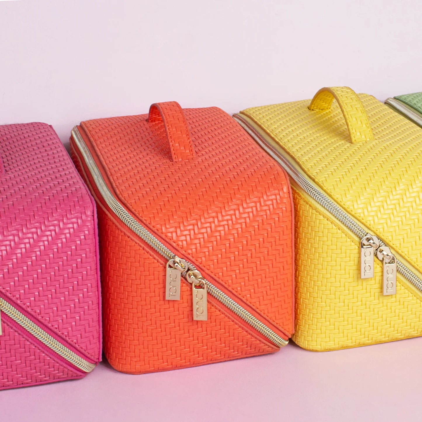 TONIC Herringbone Beauty Bag Large Tangerine