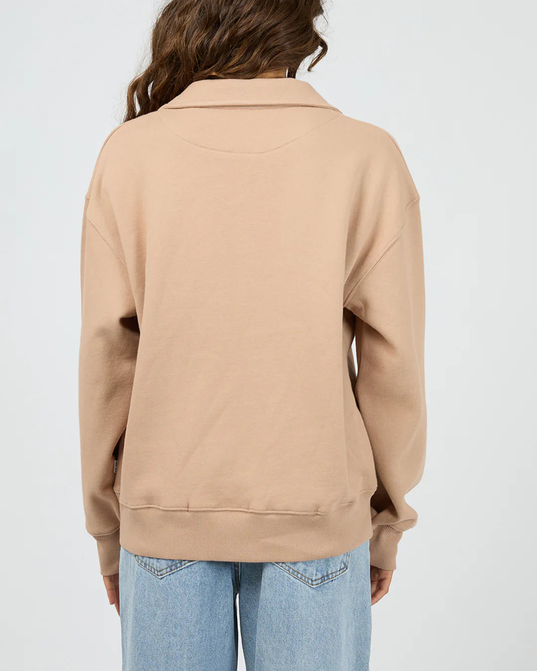 SILENT THEORY Luxe 1/4 Zip Crew - Taupe